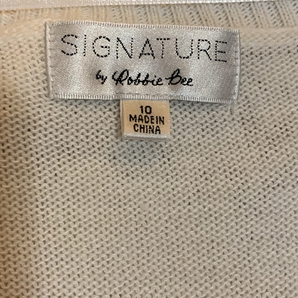 Signature by Robbie Bee Ivory Short Sleeved Cardigan Sweater/Shrug Women’s Sz 10 - Picture 10 of 11